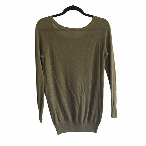 𝅺ARITZIA Lightweight Scoop Neck Long Sleeve Sweater Green XXS - Picture 3 of 5